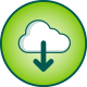 Icon of a cloud and an arrow pointing to the bottom