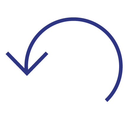 half circle pointing counter clockwise icon
