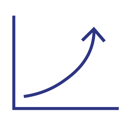 icon of line graph with upward-pointing arrow