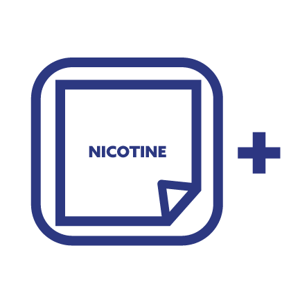 icon of a nicotine patch with a “+” beside it